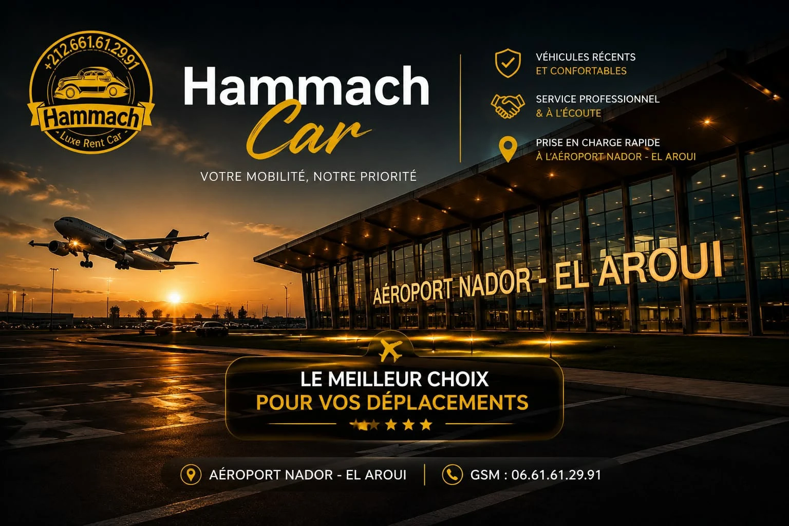 Hammach Car premium airport rental in Nador